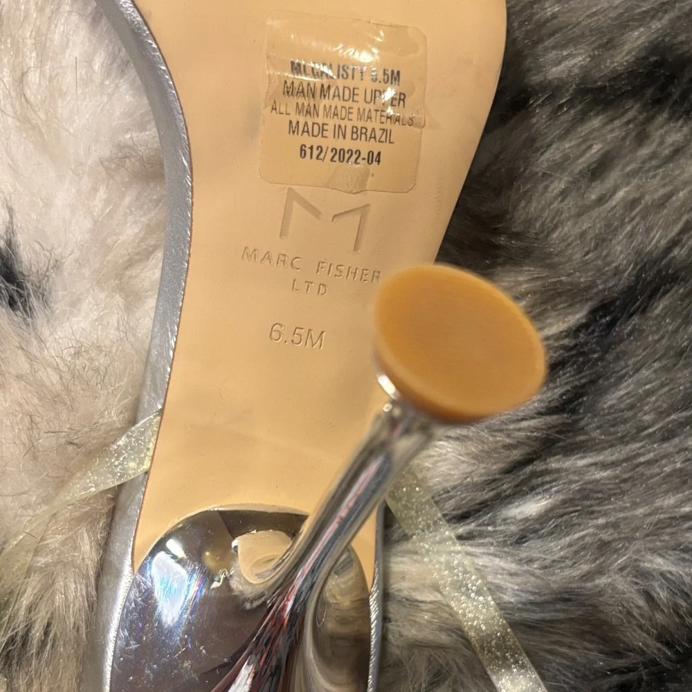 Marc Fisher Metallic Silver Sandals